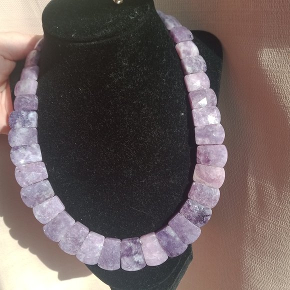 Jay King DTR mine finds  Lepidolite Faceted Purple Stones Necklace 925 Sterling - Picture 7 of 8